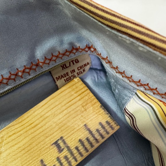 Tommy Bahama Silk Button Down Shirt Striped Multicolor Mens XL Extra Large - Picture 4 of 7